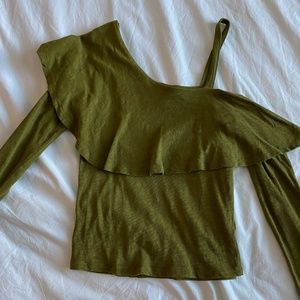 Anthropologie Missmatched Shoulder Top
